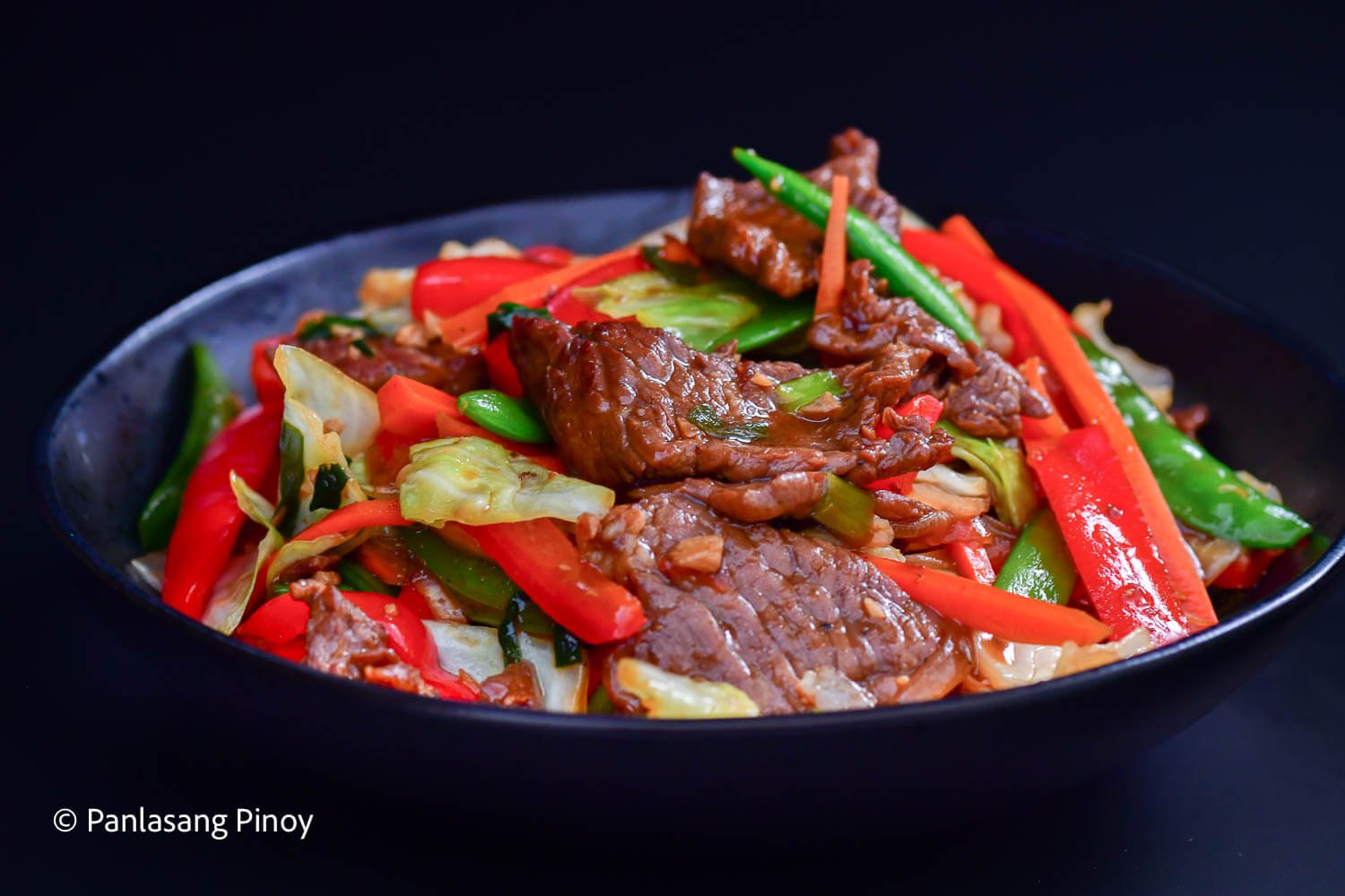 Beef Chopsuey on Plate Horizontal