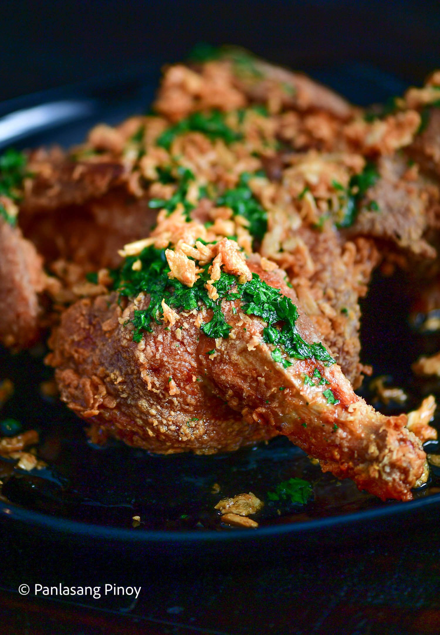 Butter garlic fried chicken recipe