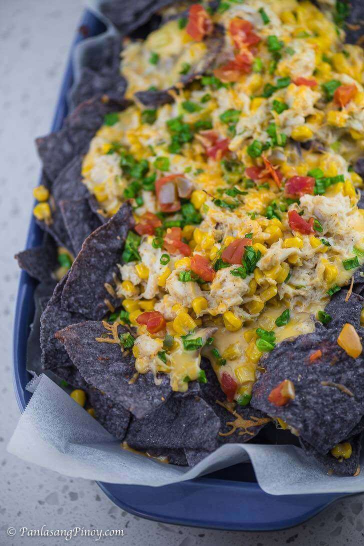 Cheesy Crab and Corn Nachos