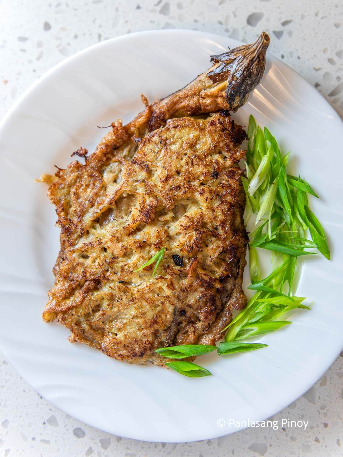 Eggplant omelet with crab