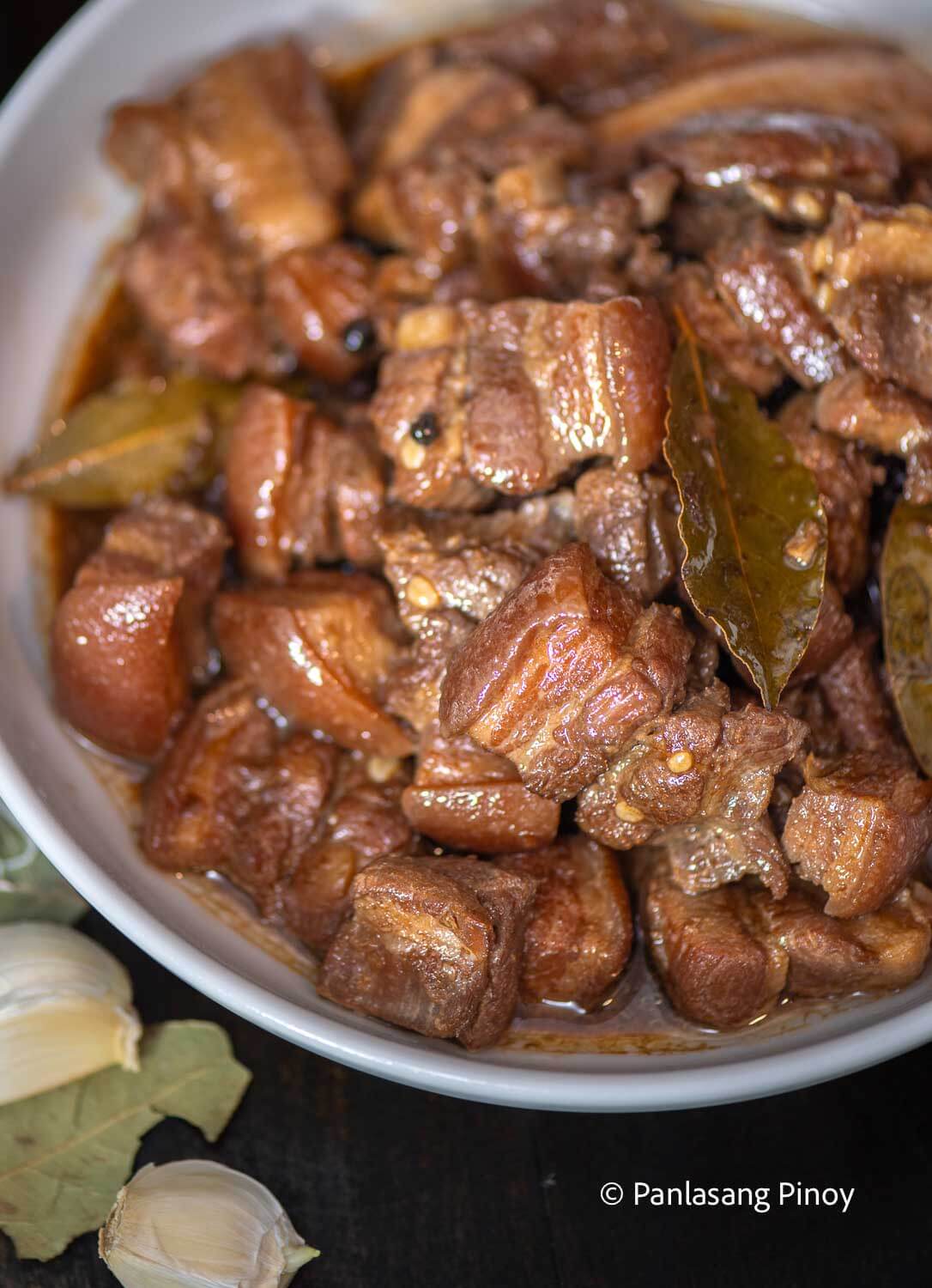 Filipino pork adobo in a bowl