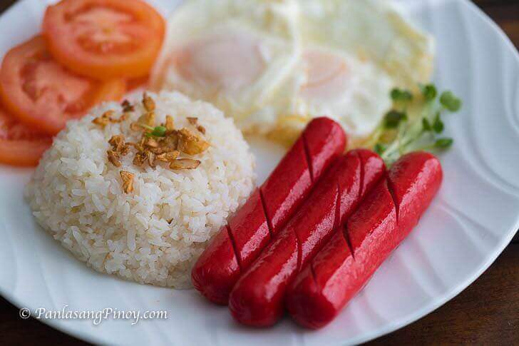 Hotdog Sinangag at Itlog