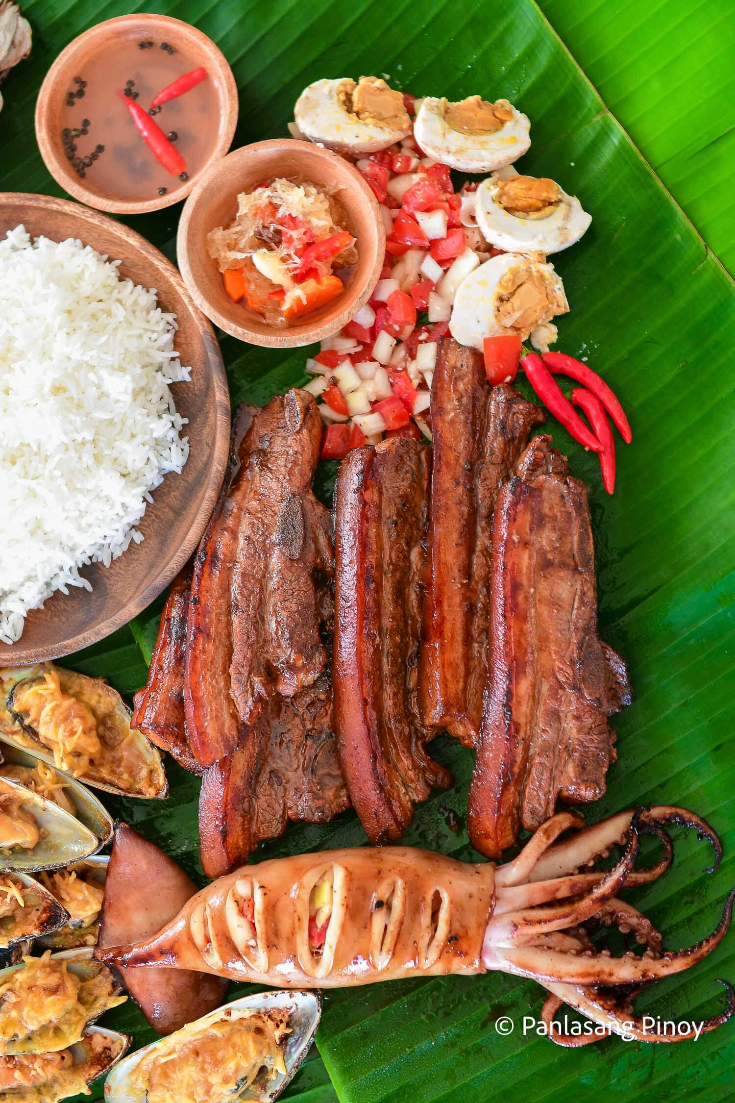 inihaw na liempo at pusit