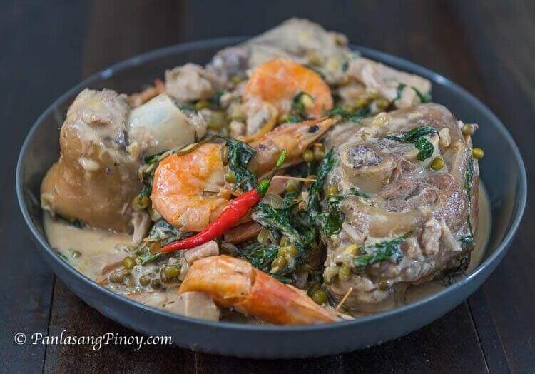 pata at hipon sa gata na may monggo at langka recipe panlasang pinoy