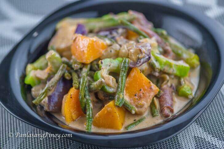 Pinakbet with Squid in Coconut Milk Recipe