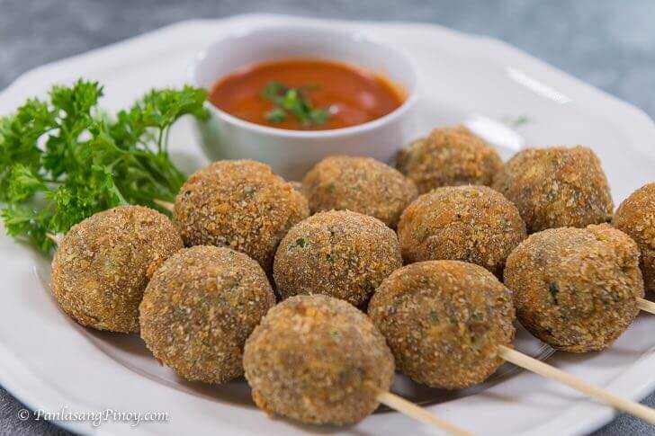 sardines fish ball with sweet and sour sauce