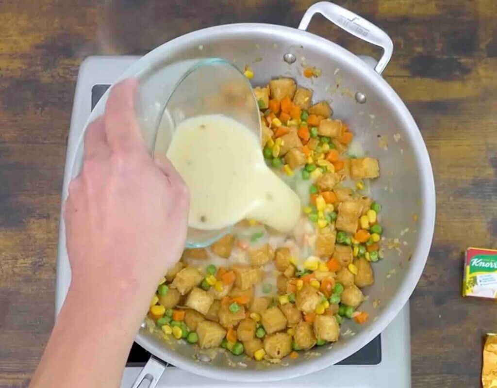 step 4 pour cream of mushroom