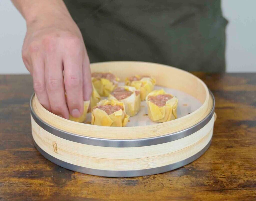 step 4 siomai arrange in a steamer