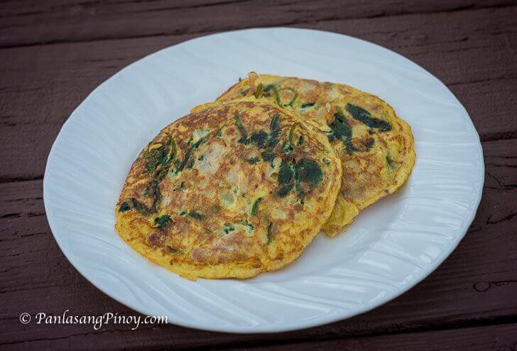 Tortang Tuna with Spinach