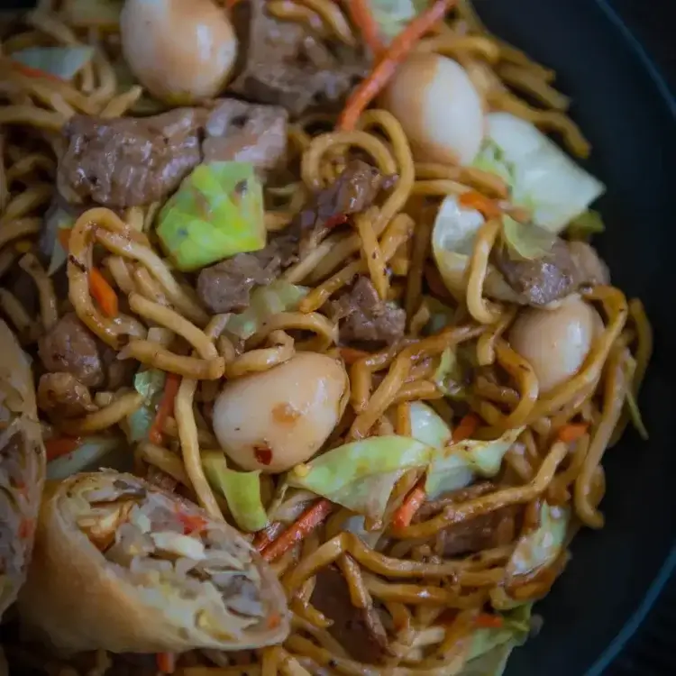 Pancit Chami with Lumpia